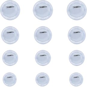 50pcs Acrylic Button Pins Badge, 4 Size 1.46 1.73 2.28 2.95inch Clear Pins Buttons Badges Kit for DIY Christmas Crafts Office School