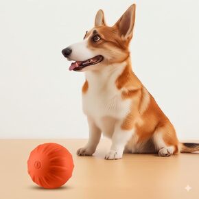 VIV Wicked Ball AIR - Smart Interactive Pet Toy, Rechargeable Motion-Activated Bouncing Ball, Durable Automatic Dog Balls for Boredom & Chew-Proof Fun, Self-Moving Electronic Cat Toy (Dog/Orange)