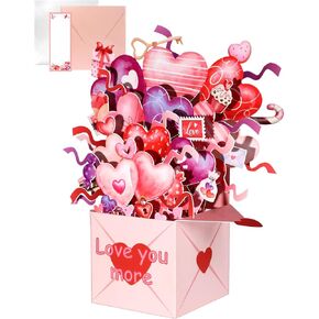 Flower Bouquet Pop Up Card - 3D Pop Up Cards with Envelopes for Anniversary Mother Day Valentine, Beautiful Floral Romantic Rose Happy Greeting for Wife Husband Girlfriend