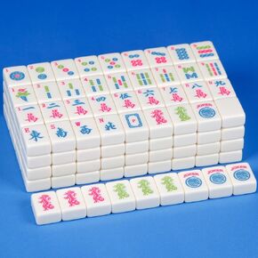 مجموعة Mahjong الأمريكية 166 Mahjong Tiles Ivory Color American Mahjong Game Set 1.2 بوصة Mahjong