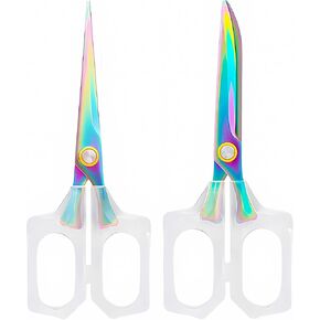 Jasni 2 Pack 8 بوصة مقصات Office School Scissors الراحة من الفولاذ المقاوم للصدأ الحادة الطالب المصنوع يدويًا مقاومة للصدأ مقاوم للصدأ مقاوم لخياطة الخياطة (8 بوصات)