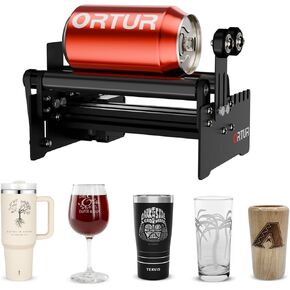 Ortur Laser Rotary Roller, YRR 2.0 Laser Engraver Y-axis Rotary for Cylinder Engraving 7 Adjustment Diameters, Min to 8mm, Compatible with All Ortur Laser Engraving Machines