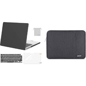 MOSISO Compatible with MacBook Pro 14 inch Case 2021 2022 Release A2442 M1, Vertical Sleeve Bag&Plastic Hard Shell&Keyboard Skin&Screen Protector&Storage Bag, Space Gray