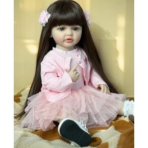22 Inches Realistic Baby Reborn Dolls Silicone Full Body Girl Reborn Toddler Washable Baby Dolls That Look