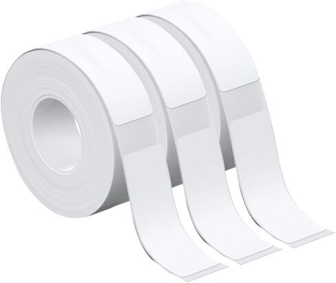 3Rolls White Label Tape 15mmx50mm Compatible with Phomemo D30 D35 Label Maker Waterproof Laminated Custom Stickers Office Labels Replacement (White) in Saudi Arabia
