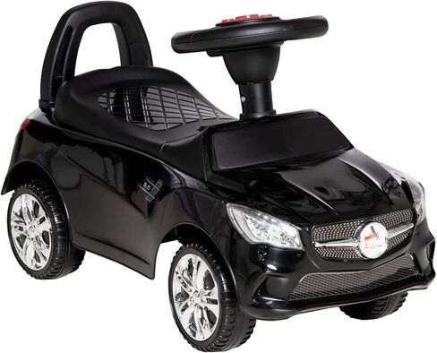 Aosom Kids Ride On Push Car, Foot-to-Floor Walking Sliding Toy Car for Toddler with Working Horn, Music, Headlights and Storage, Red in Kuwait