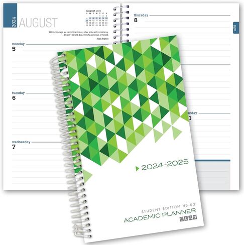 Elan Publishing Company Dated Student Planner for High School of College: Dated August 2025 - July 2026 (Blue) in Saudi Arabia