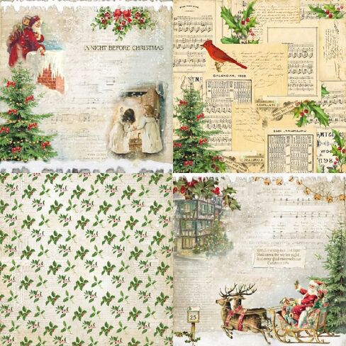 Vintage Scrapbook Paper Pad 6"*6"-Two of 12 Colors Frame Material Paper,Single-Sided Scrapbook CardStock Paper Pad for Holiday Cardmaking DIY Origami Decorative Craft Paper. (R2434, 6inch) in Kuwait