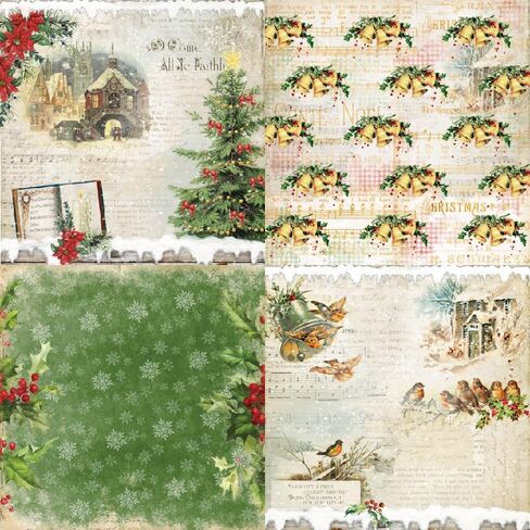 Vintage Scrapbook Paper Pad 6"*6"-Two of 12 Colors Frame Material Paper,Single-Sided Scrapbook CardStock Paper Pad for Holiday Cardmaking DIY Origami Decorative Craft Paper. (R2434, 6inch) in Kuwait
