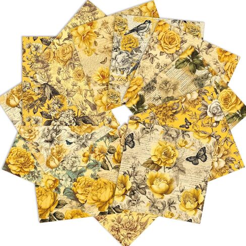 Vintage Scrapbook Paper Pad 6"*6"-Two of 12 Colors Frame Material Paper,Single-Sided Scrapbook CardStock Paper Pad for Holiday Cardmaking DIY Origami Decorative Craft Paper. (R2434, 6inch) in Kuwait