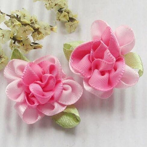 Chenkou Craft 2tone Satin Ribbon Flowers Bows Appliques DIY Craft Wedding Decoration 40pcs in Saudi Arabia