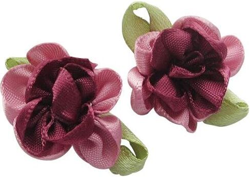 Chenkou Craft 2tone Satin Ribbon Flowers Bows Appliques DIY Craft Wedding Decoration 40pcs in Saudi Arabia