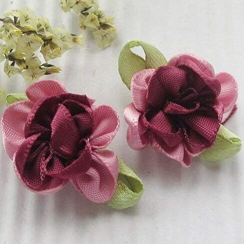 Chenkou Craft 2tone Satin Ribbon Flowers Bows Appliques DIY Craft Wedding Decoration 40pcs in Saudi Arabia