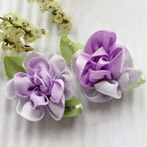 Chenkou Craft 2tone Satin Ribbon Flowers Bows Appliques DIY Craft Wedding Decoration 40pcs in Saudi Arabia