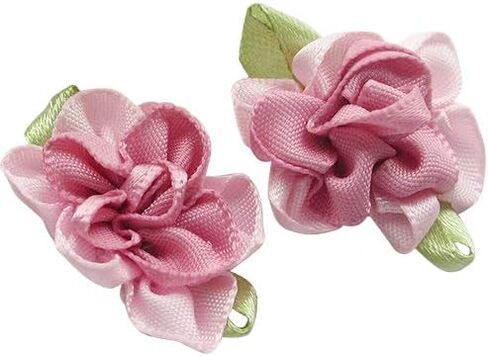 Chenkou Craft 2tone Satin Ribbon Flowers Bows Appliques DIY Craft Wedding Decoration 40pcs in Saudi Arabia