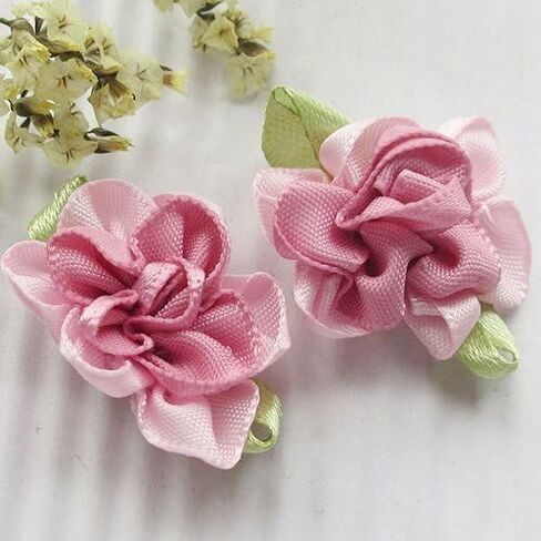 Chenkou Craft 2tone Satin Ribbon Flowers Bows Appliques DIY Craft Wedding Decoration 40pcs in Saudi Arabia
