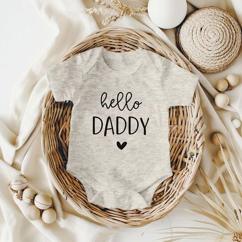 Hello Daddy Pregnancy Announcement For Husband - Surprise Gift For Dad-to-be (White) in Kuwait