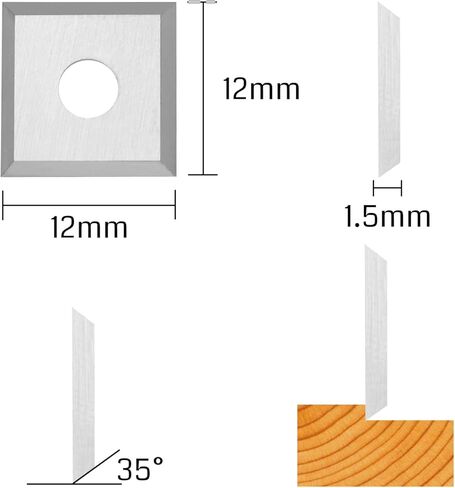 Genmitsu 10pcs Square Shape Tungsten Carbide Cutters Inserts Set, Spoilboard Surfacing Router Bit Replacement Cutter Accessories, 10x10x2.2mm, 30° Cutting Angle in Kuwait