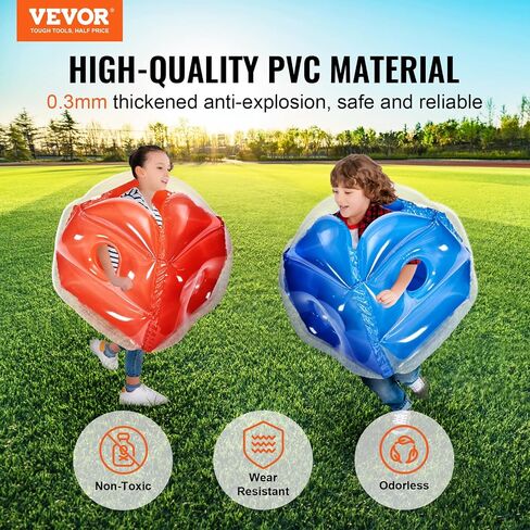 VEVOR Inflatable Bumper Balls 2-Pack, 5FT/1.5M Body Sumo Zorb Balls for Teen & Adult, 0.8mm Thick PVC Human Hamster Bubble Balls for Outdoor Team Gaming Play, Bumper Bopper Toys for Garden, Yard, Park in Kuwait
