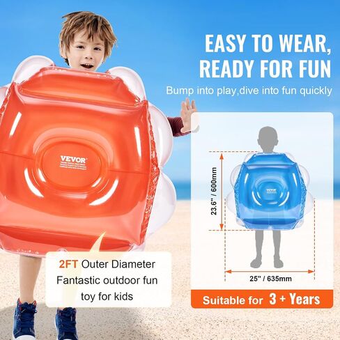 VEVOR Inflatable Bumper Balls 2-Pack, 5FT/1.5M Body Sumo Zorb Balls for Teen & Adult, 0.8mm Thick PVC Human Hamster Bubble Balls for Outdoor Team Gaming Play, Bumper Bopper Toys for Garden, Yard, Park in Kuwait