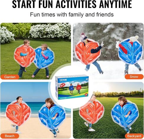 VEVOR Inflatable Bumper Balls 2-Pack, 5FT/1.5M Body Sumo Zorb Balls for Teen & Adult, 0.8mm Thick PVC Human Hamster Bubble Balls for Outdoor Team Gaming Play, Bumper Bopper Toys for Garden, Yard, Park in Kuwait