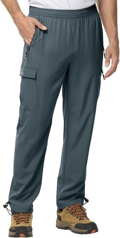 TBMPOY Men's Hiking Pants Quick Dry Lightweight Stretch Wind Outdoor Causal Cargo Work Pants with 5 Pockets in Kuwait