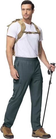 TBMPOY Men's Hiking Pants Quick Dry Lightweight Stretch Wind Outdoor Causal Cargo Work Pants with 5 Pockets in Kuwait