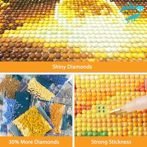 KEYIFA Diamond Art Colorful Angel Diamond Painting Kits for Adults, 5D Round Full Drill, Angel Diamond Dots Mosaic Painting for Beginner, DIY Gems Art Craft for Home Wall Decor 30x30 cm in Kuwait