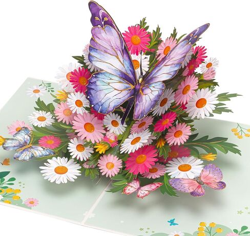 البطاقة المنبثقة مع تصميم الفراشة الأرجواني ، بطاقات عيد ميلاد الفراشة المصنوعة يدويًا مع مظاريف لعيد الميلاد ، والتفكير فيك ، عيد أم الذكرى السنوية طوال الوقت in Kuwait