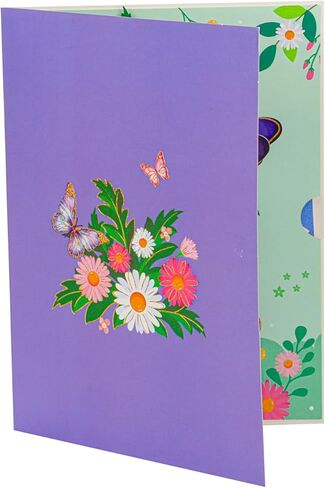 البطاقة المنبثقة مع تصميم الفراشة الأرجواني ، بطاقات عيد ميلاد الفراشة المصنوعة يدويًا مع مظاريف لعيد الميلاد ، والتفكير فيك ، عيد أم الذكرى السنوية طوال الوقت in Kuwait