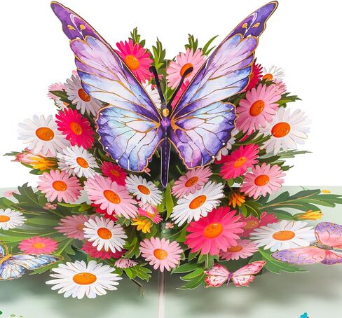 البطاقة المنبثقة مع تصميم الفراشة الأرجواني ، بطاقات عيد ميلاد الفراشة المصنوعة يدويًا مع مظاريف لعيد الميلاد ، والتفكير فيك ، عيد أم الذكرى السنوية طوال الوقت in Kuwait