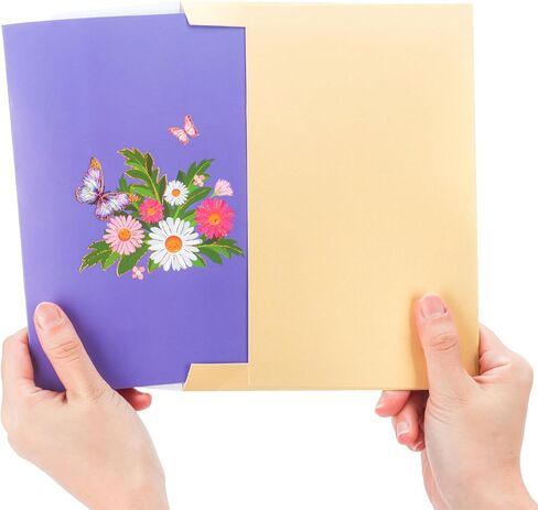 البطاقة المنبثقة مع تصميم الفراشة الأرجواني ، بطاقات عيد ميلاد الفراشة المصنوعة يدويًا مع مظاريف لعيد الميلاد ، والتفكير فيك ، عيد أم الذكرى السنوية طوال الوقت in Kuwait