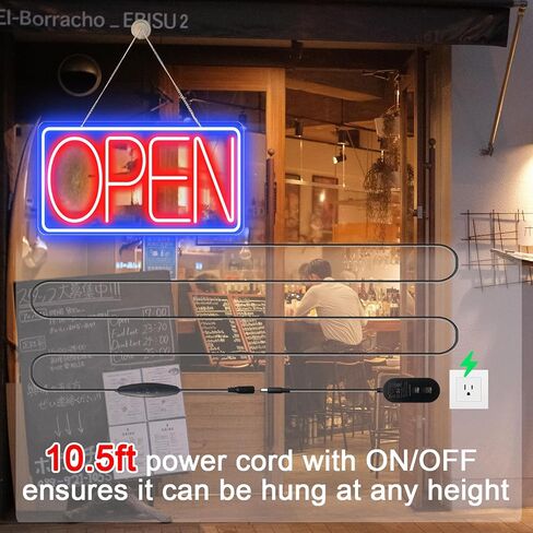 LED Neon Open Signs for Business ، 16.5 "× 9" العلامات المفتوحة ، مدعومة من USB مع مفتاح التشغيل/إيقاف التشغيل ، علامة Neon Open Bright القابلة للتعديل لبرنامج Salon Salon Coffee Club Hotel (Blue/Red Liprizontal) in Saudi Arabia