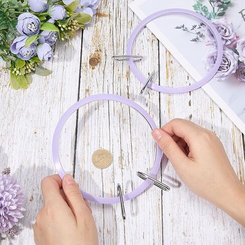GORGECRAFT 2Pcs Plastic Embroidery Hoops Spring Tension Shed Embroidery Hoop Cross Stitch Hoops Circle Round Ring Frame for Handy Sewing Embroidery Cross Stitch Beginners 6.1 x 5.1 x 0.7inch in Saudi Arabia
