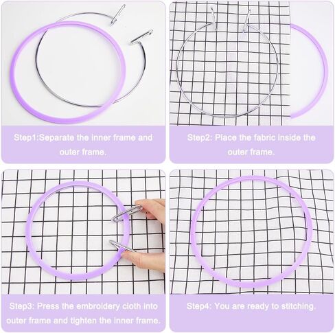 GORGECRAFT 2Pcs Plastic Embroidery Hoops Spring Tension Shed Embroidery Hoop Cross Stitch Hoops Circle Round Ring Frame for Handy Sewing Embroidery Cross Stitch Beginners 6.1 x 5.1 x 0.7inch in Saudi Arabia