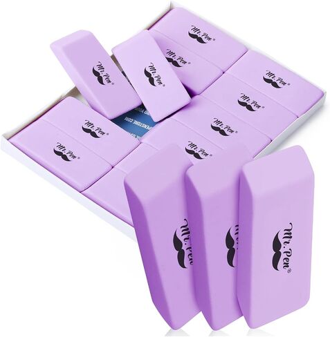 Mr. Pen- Erasers, 12 Pack, Green Pencil Eraser, Erasers for Pencils, Mr Pen Erasers, Erasers for School, Large Eraser, Block Erasers for School, Rubber Eraser, Large Erasers for School in Kuwait
