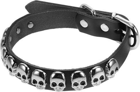 POPETPOP Cat Collar Personalized: Halloween Animal Collar Black Skull Cat Choker Kitten Supplies with Buckle in Saudi Arabia