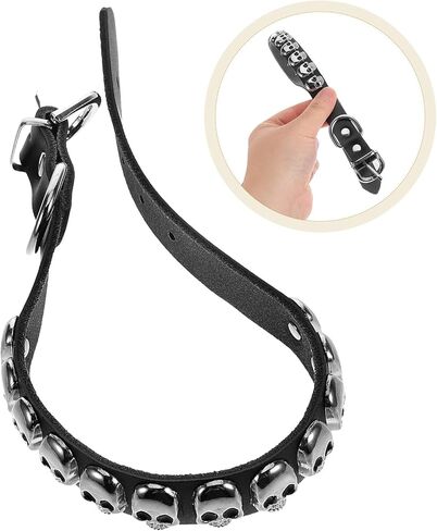 POPETPOP Cat Collar Personalized: Halloween Animal Collar Black Skull Cat Choker Kitten Supplies with Buckle in Saudi Arabia