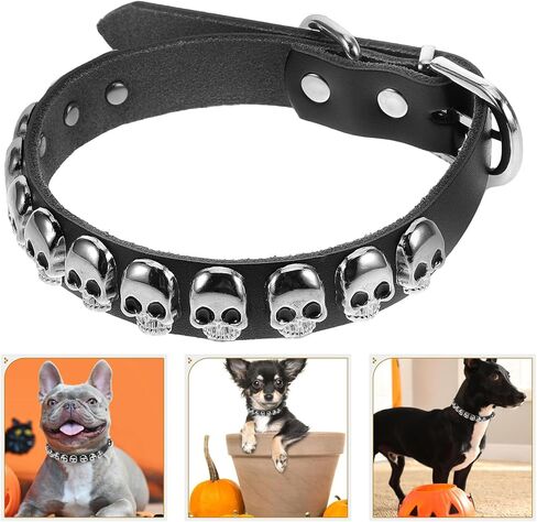 POPETPOP Cat Collar Personalized: Halloween Animal Collar Black Skull Cat Choker Kitten Supplies with Buckle in Saudi Arabia