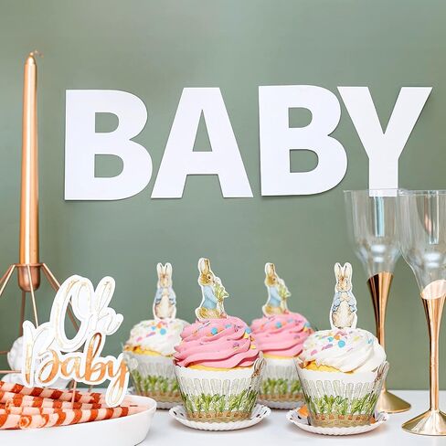 Peter Rabbit Cupcake Decoration - Party Supplies and Baby Shower Essentials - Set of 12 Pieces Cupcake Topper and 24 Pieces Cupcake Wrapper in Saudi Arabia