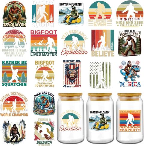 AFRITEE UV DTF Cup Wraps - 20 Sheets Green Weed Smoke Uvdtf Cup Wrap for 16 oz Glass, Rastafari Culture Waterproof Transfer Stickers Decals DIY Water Bottle Journal Paper Cutting Craft Decoration in Kuwait