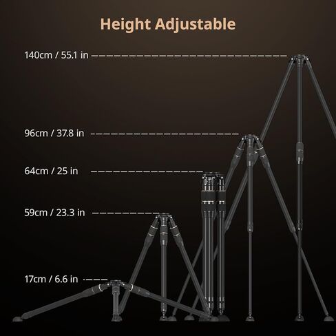 SmallRig FT-S303 FreeSpeed Carbon Fiber Tripod, 59'' Travel Video Tripod with One-Twist Height Adjustment, 360° Fluid Head, Dual-Mode QR Plate, Weighs 6.4lbs, Max Load 13.2lbs / 6kg for Camera-4643 in Kuwait