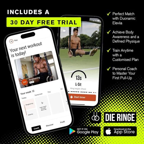 حلقات خشبية | نظام التمرين المحمول يعمل على شريط سحب Eleviia | الأشرطة القابلة للتعديل الأكثر سهولة في الاستخدام | تمرين القلب والصدر والظهر والعضلة ثلاثية الرؤوس وأكثر من ذلك بكثير in Kuwait