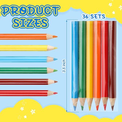 200 Sets Mini Colored Pencils 3.5 Inch Portable Short Fat Color Pencil Bulk Coloring Pencils Pre Sharpened Drawing Colored Pencil for Kids Children Painting Classroom, 6 Assorted Colors in Kuwait