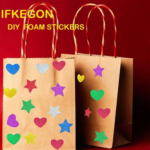 342pcs ملصقات لمعان القلب والرغوة النجمية ， أشكال منتفخة منتفخات للفنون والحرف اليدوية ، مواد عيد الحب لبطاقة الترحيب (342) in Kuwait