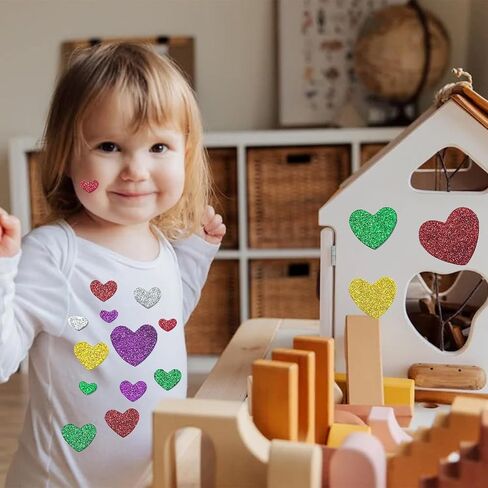 342pcs ملصقات لمعان القلب والرغوة النجمية ， أشكال منتفخة منتفخات للفنون والحرف اليدوية ، مواد عيد الحب لبطاقة الترحيب (342) in Kuwait
