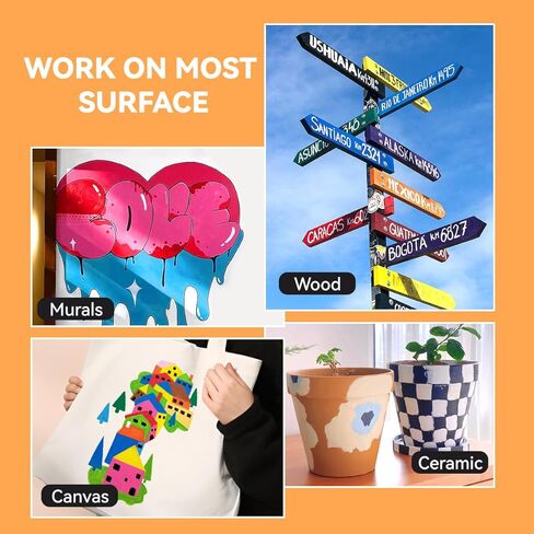 Arrtx Acrylic Jumbo Markers 10mm Broad Tips Acrylic Paint Pens for Stone, Glass, Easter Egg, Wood and Fabric Painting-No Toxic,No Odor in Kuwait