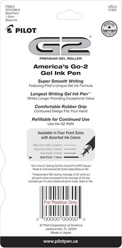 PILOT, G2 Premium Gel Roller Pens, Bold Point 1 mm, Black (Pack of 6, 30 Count Total) in Saudi Arabia