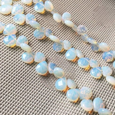 Natural Stone Beads Water Drop Shape Faceted Opal Loose Beads 10X12X5mm 7.9 inch for Jewelry Making in Saudi Arabia