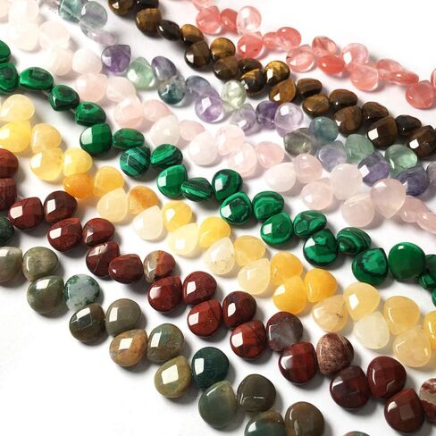 Natural Stone Beads Water Drop Shape Faceted Opal Loose Beads 10X12X5mm 7.9 inch for Jewelry Making in Saudi Arabia